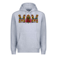 Heather Grey mom lady of guadalupe  serape sunflower Premium Hoodie - Jasminsmagicworld