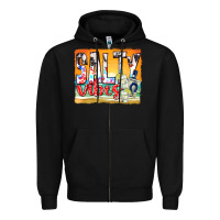 Black salty vibes Zipper Hoodie - texasbilliewilder