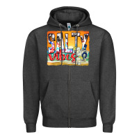 Charcoal Heather salty vibes Zipper Hoodie - texasbilliewilder
