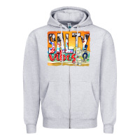 Heather Grey salty vibes Zipper Hoodie - texasbilliewilder