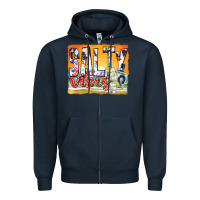 Navy salty vibes Zipper Hoodie - texasbilliewilder