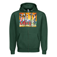Sports Green salty vibes Zipper Hoodie - texasbilliewilder
