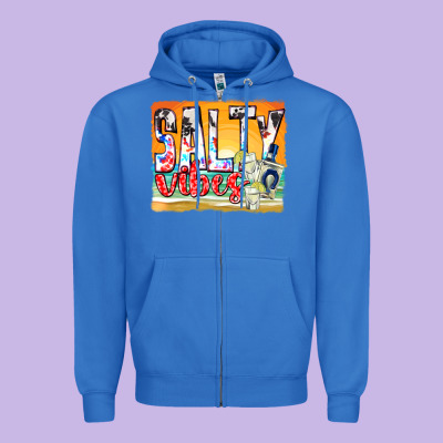 Salty Vibes Zipper Hoodie Designed By Texasbilliewilder