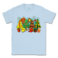 Dusty Blue christmas trees with softball Classic Tee - Zillion Design Studio