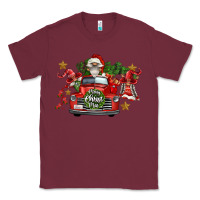 Burgundy merry christmas truck gnomies Classic Tee - FaDigitalArtStudio