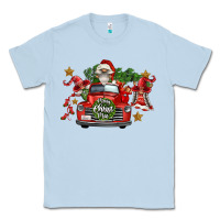 Dusty Blue merry christmas truck gnomies Classic Tee - FaDigitalArtStudio