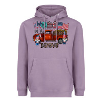 Lavender home of the brave Heavyweight Hoodie - CowhideDigitalArt