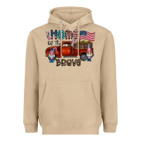 Mushroom home of the brave Heavyweight Hoodie - CowhideDigitalArt