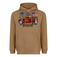 Toasted Coconut home of the brave Heavyweight Hoodie - CowhideDigitalArt