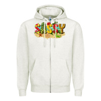 Oatmeal Heather sassy beach Zipper Hoodie - texasbilliewilder