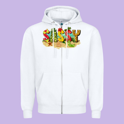 Sassy Beach Zipper Hoodie Designed By Texasbilliewilder