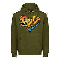 Army Green school bus heart Premium Hoodie - Jasminsmagicworld
