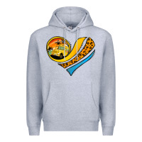 Heather Grey school bus heart Premium Hoodie - Jasminsmagicworld