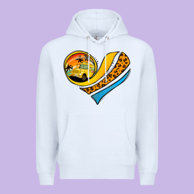 School Bus Heart Premium Hoodie Designed By Jasminsmagicworld