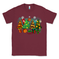 Burgundy christmas trees with basketball Classic Tee - Zillion Design Studio