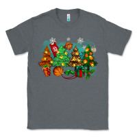 Charcoal Heather christmas trees with basketball Classic Tee - Zillion Design Studio