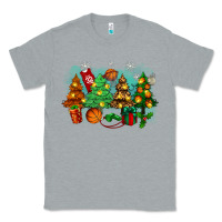 Heather Grey christmas trees with basketball Classic Tee - Zillion Design Studio