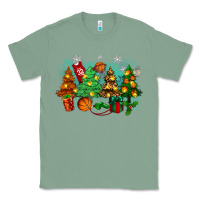 Sage christmas trees with basketball Classic Tee - Zillion Design Studio