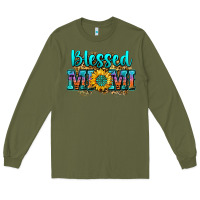 Army Green blessed mimi Long Sleeve Tee - Zillion Design Studio