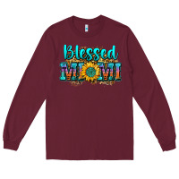 Burgundy blessed mimi Long Sleeve Tee - Zillion Design Studio