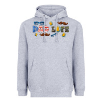 Heather Grey dad life  libbey glass Heavyweight Hoodie - HRA Design Shop