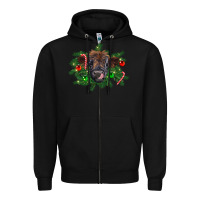 Black Christmas highland calf Zipper Hoodie - RanaPortraitStore