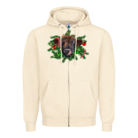 Sandshell Christmas highland calf Zipper Hoodie - RanaPortraitStore