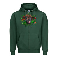Sports Green Christmas highland calf Zipper Hoodie - RanaPortraitStore