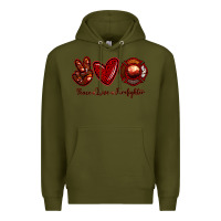 Army Green Peace Love Firefighter Premium Hoodie - RanaPortraitStore