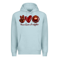 Blue Mist Peace Love Firefighter Premium Hoodie - RanaPortraitStore