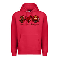 Cardinal Peace Love Firefighter Premium Hoodie - RanaPortraitStore