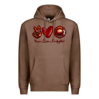 Chestnut Peace Love Firefighter Premium Hoodie - RanaPortraitStore