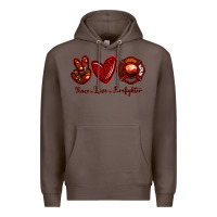 Coffee Peace Love Firefighter Premium Hoodie - RanaPortraitStore