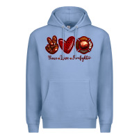 Colony Blue Peace Love Firefighter Premium Hoodie - RanaPortraitStore