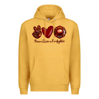 Mustard Peace Love Firefighter Premium Hoodie - RanaPortraitStore