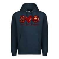 Navy Peace Love Firefighter Premium Hoodie - RanaPortraitStore