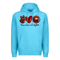 Ocean Blue Peace Love Firefighter Premium Hoodie - RanaPortraitStore
