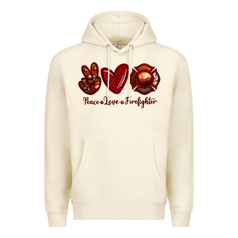 Peace Love Firefighter Premium Hoodie by RanaPortraitStore | Teevron