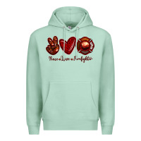 Seafoam Peace Love Firefighter Premium Hoodie - RanaPortraitStore