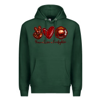 Sports Green Peace Love Firefighter Premium Hoodie - RanaPortraitStore