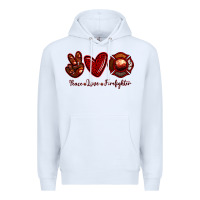 White Peace Love Firefighter Premium Hoodie - RanaPortraitStore