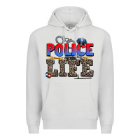 Dove Grey police life Premium Hoodie - AdoDesignShop