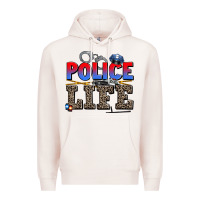 Pale Pink police life Premium Hoodie - AdoDesignShop