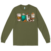 Army Green australian shepherd dog coffee cups Long Sleeve Tee - texasbilliewilder