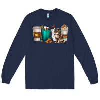 Navy australian shepherd dog coffee cups Long Sleeve Tee - texasbilliewilder
