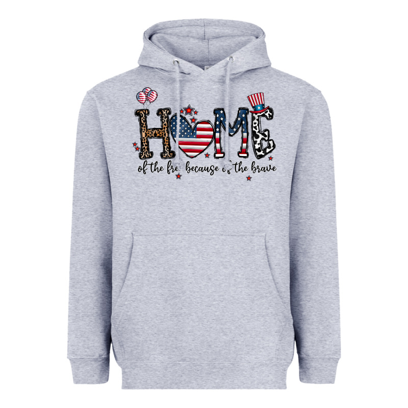Home Of The Free Beacuse Of The Brave Heavyweight Hoodie by CowhideDigitalArt | Teevron