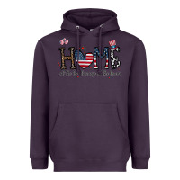 Plum home of the free beacuse of the brave Heavyweight Hoodie - CowhideDigitalArt