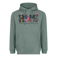 Sage home of the free beacuse of the brave Heavyweight Hoodie - CowhideDigitalArt