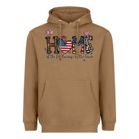 Toasted Coconut home of the free beacuse of the brave Heavyweight Hoodie - CowhideDigitalArt