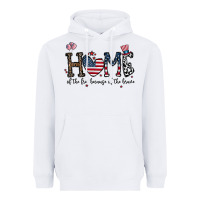 White home of the free beacuse of the brave Heavyweight Hoodie - CowhideDigitalArt